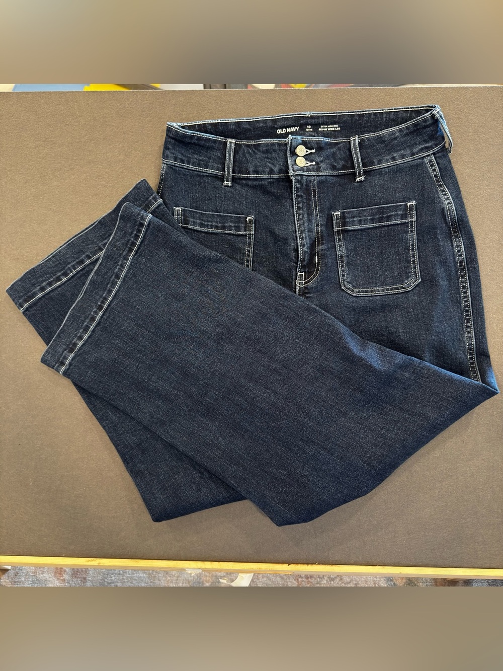 Old Navy Extra High Rise Sky-Hi Wideleg Jeans
